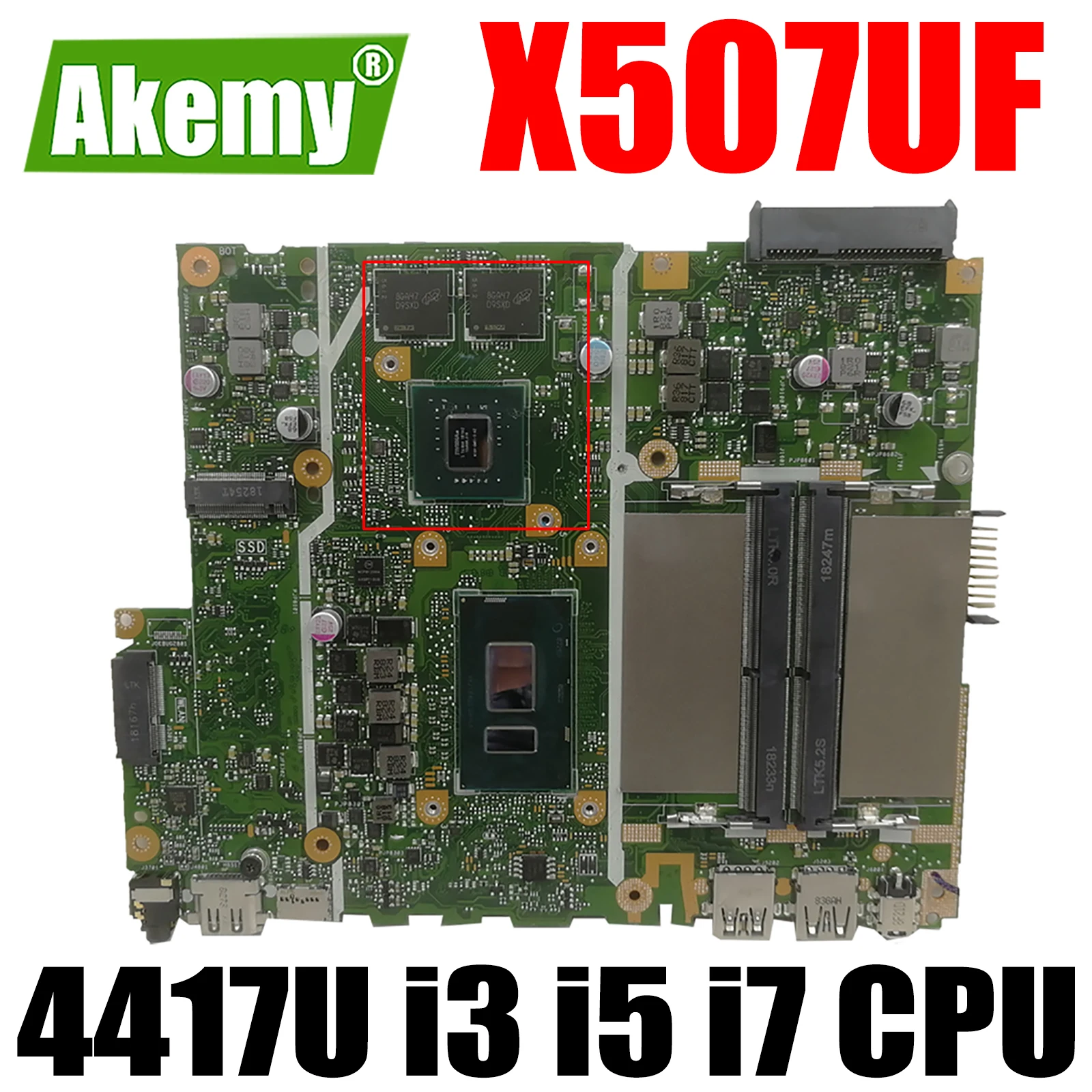 

X507UF 4417U i3 i5 i7 CPU GT920MX/2G GPU Notebook Mainboard for ASUS X507U X507UF X507UB X507UBR Laptop Motherboard Mainboard