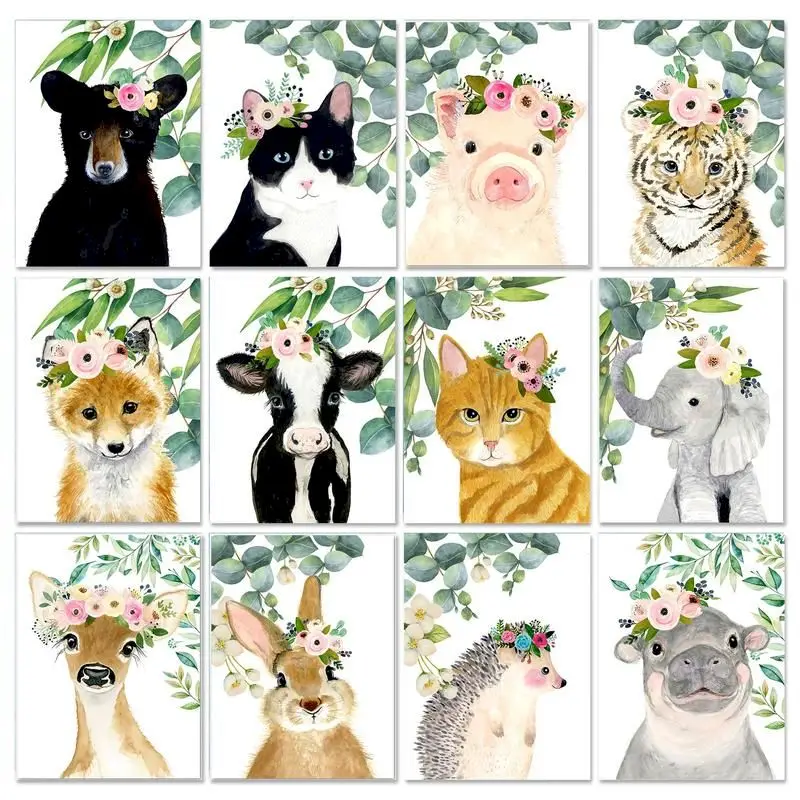

RUOPOTY DIY Oil Painting By Numbers Animal Picture For Living Room Home Decoration Frameless Paint By Numbers Handmade Gift