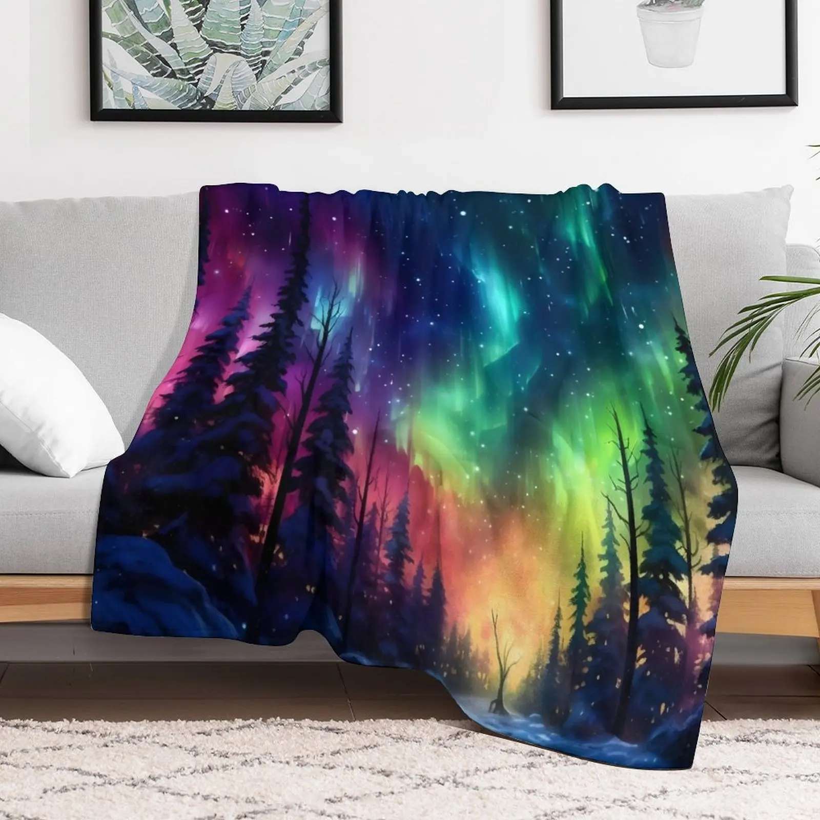 Одеяло Aurora Borealis очаровательное светящееся неоновое одеяло для дивана кровати