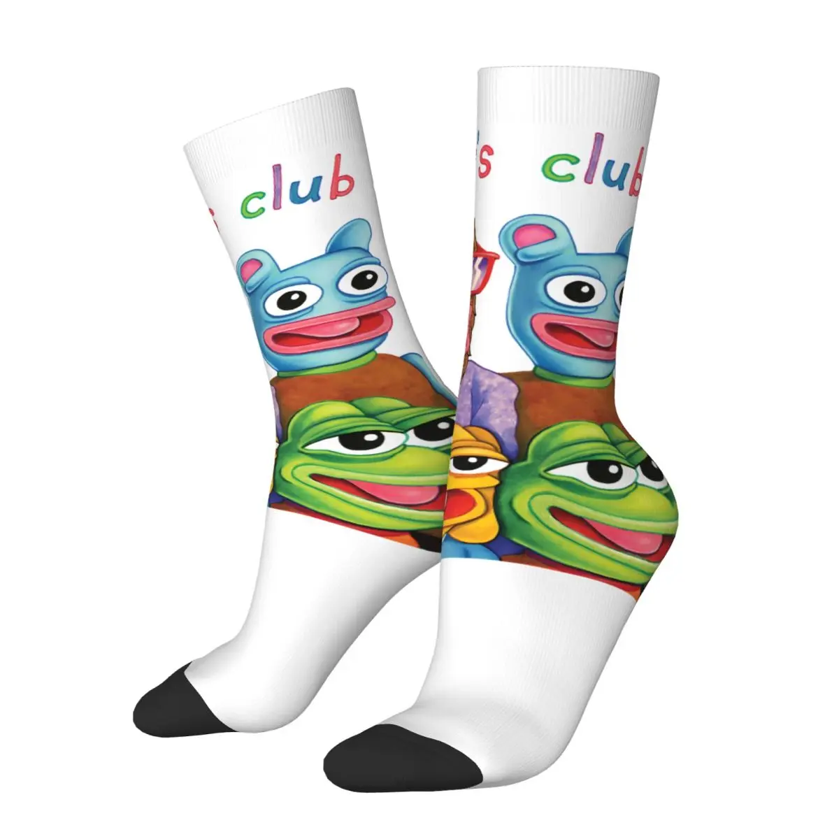 Boys Club Collection Retro Harajuku Pepe Frog Animal Hip Hop Seamless Crew Crazy Sock