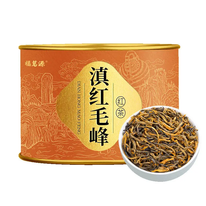 

Dianhong Maofeng New Tea Yunnan Fengqing Dianhong Gongfu Black Tea Honey Flavor Tea Canned 50g/ Can no tea pot