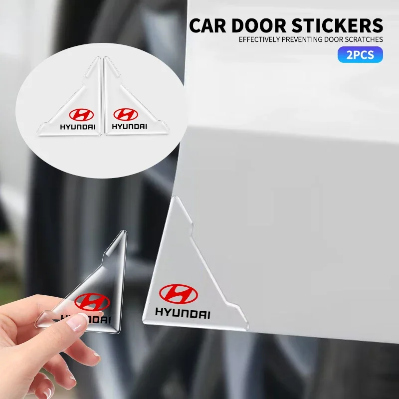 Фото 2 шт. прозрачные защитные наклейки на углы дверей автомобиля для Hyundai Tucson IX35 I30 I20 Kona Coupe Veloster I40 Getz №1