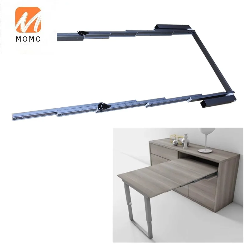 

Smart Furniture Parts Pull Out Dining Table Hardware 5 Section T Type Aluminum Hidden Folding Extension Table Slide Mechanism