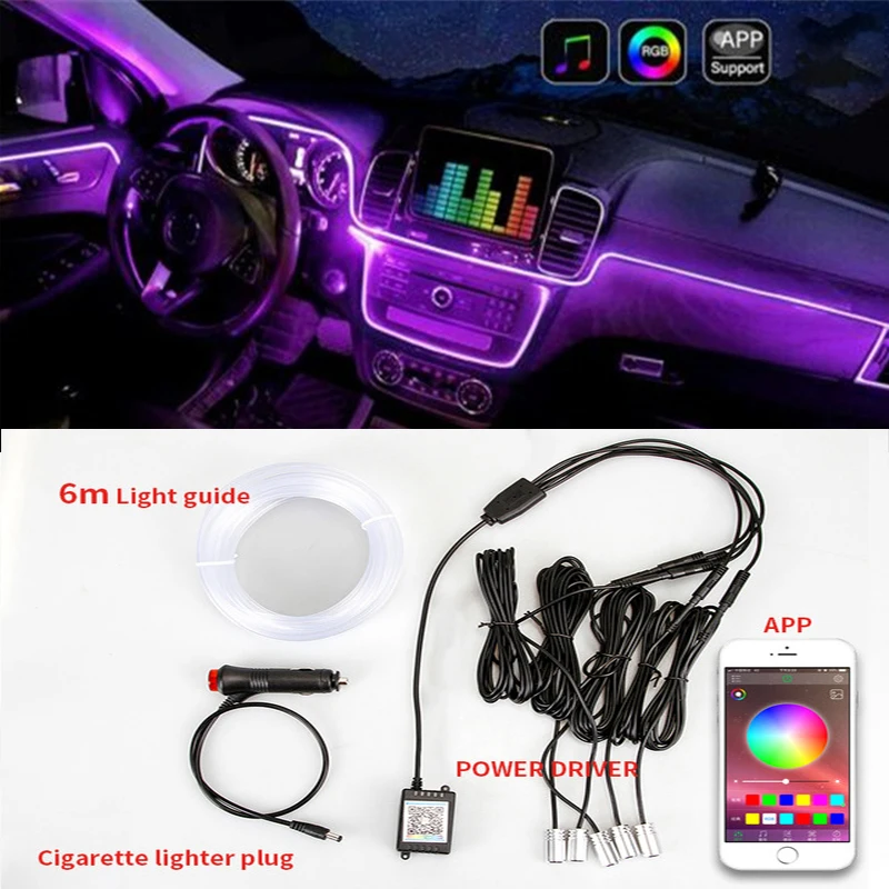 Купи Car Interior Backlight Headlamp Decorative Light with Cigarette Lighter LED Atmosphere Light Foot Bottom Light Car Accessories за 1,064 рублей в магазине AliExpress