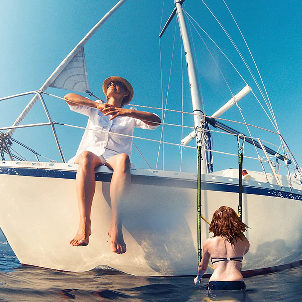 

Portable Inflatable Boat Boarding Ladder Wakeboard Yacht Equipment fit kayak motorboat Canoein 3 Step Boat Rope Ladder
