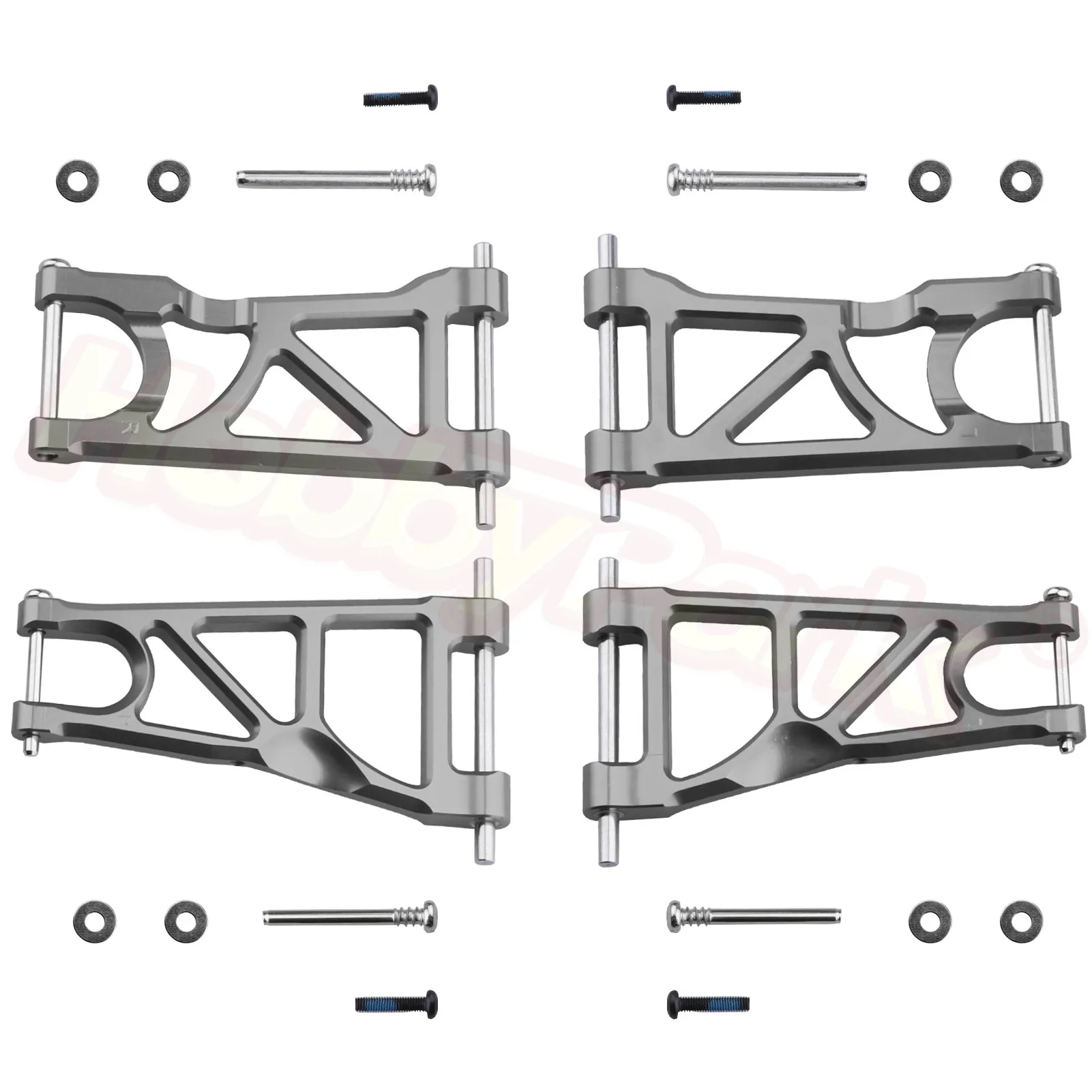 

Алюминиевые подвесные рычаги (передние и задние) для Arrma 1/10 Granite 4X4, Senton, замена AR330443 AR330516 запасных частей (серый)