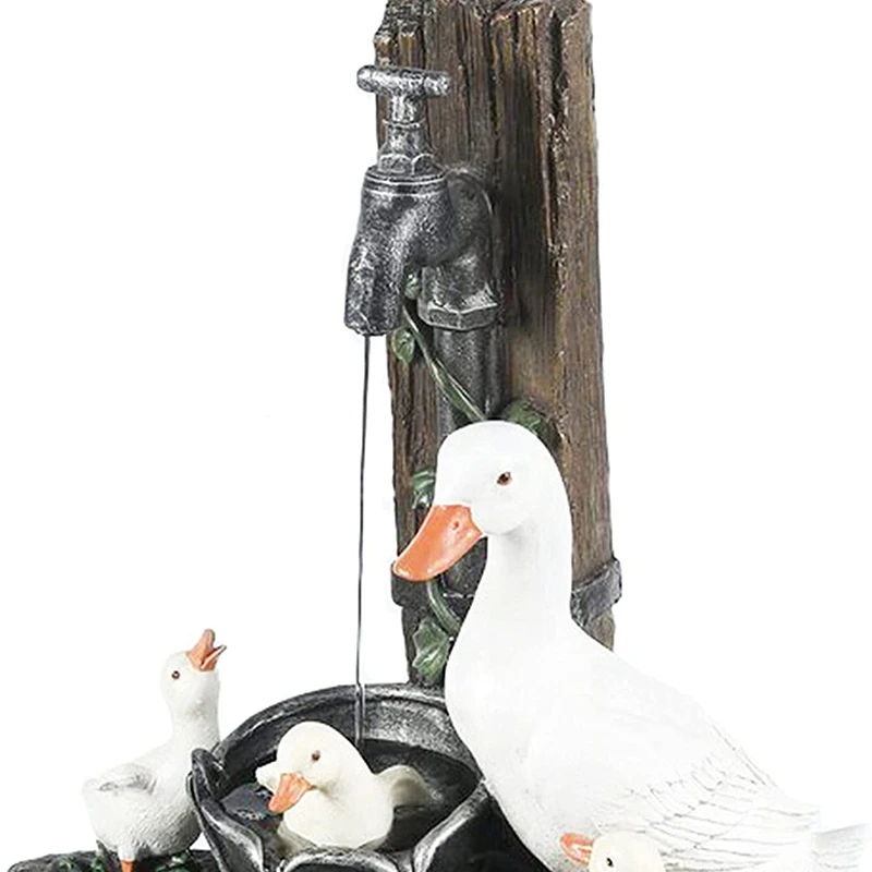 Полимерная утка семейный садовый фонтан для внутреннего дворика украшение сада
