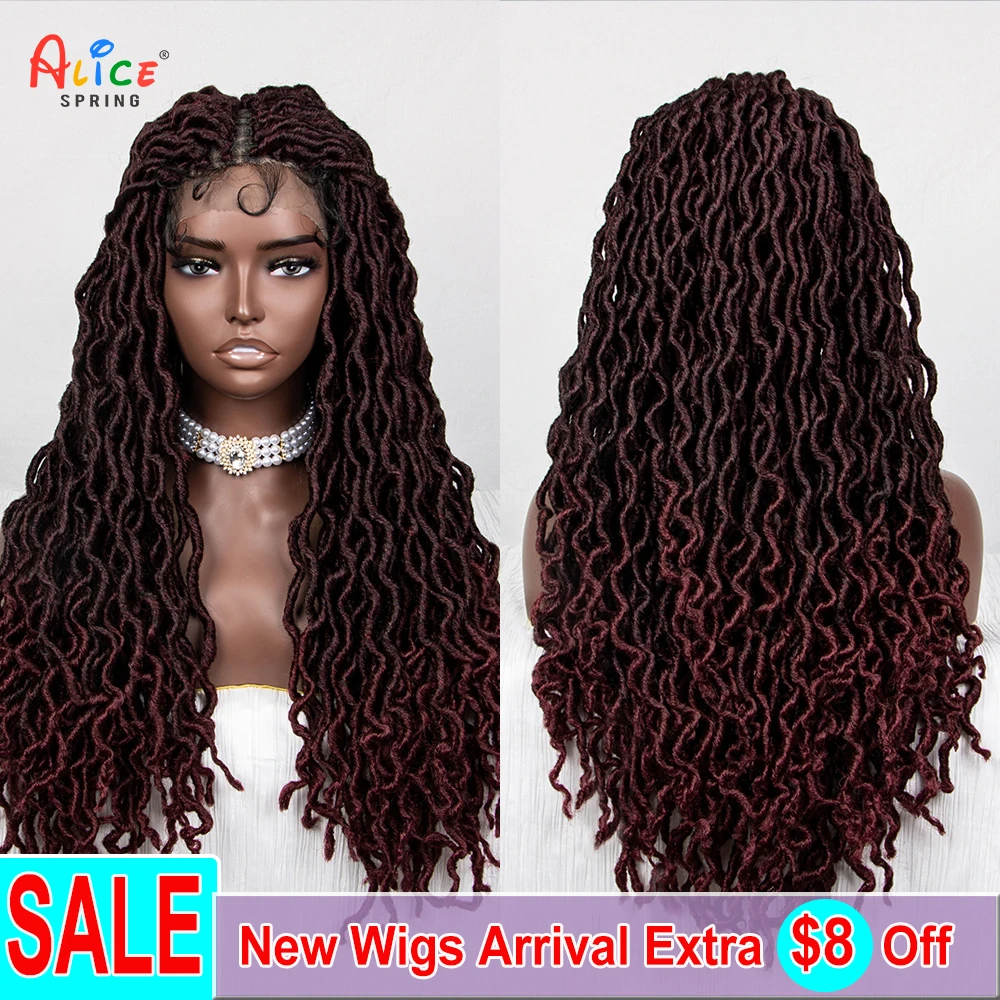 Synthetic Lace Front Wigs Braided Wigs with Baby Hairs Dreadlocks Braided Wigs Dreadlocks Wigs for Black Women Braided Wig