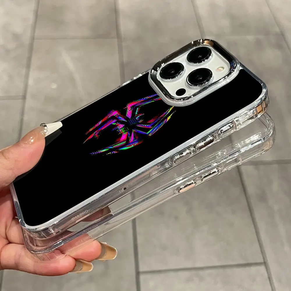 Фото Чехол для телефона S-Spider Man для iPhone 17 Air 16 15 14 Plus 13 12 11 Pro Max 16e, противоударный, прозрачный, HD, с защитной задней крышкой №2