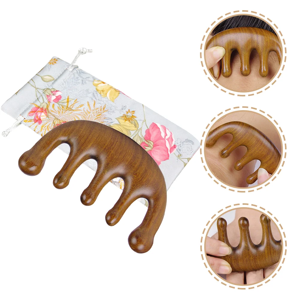 Массажная расческа расчески из сандалового дерева массажер с широкими зубьями