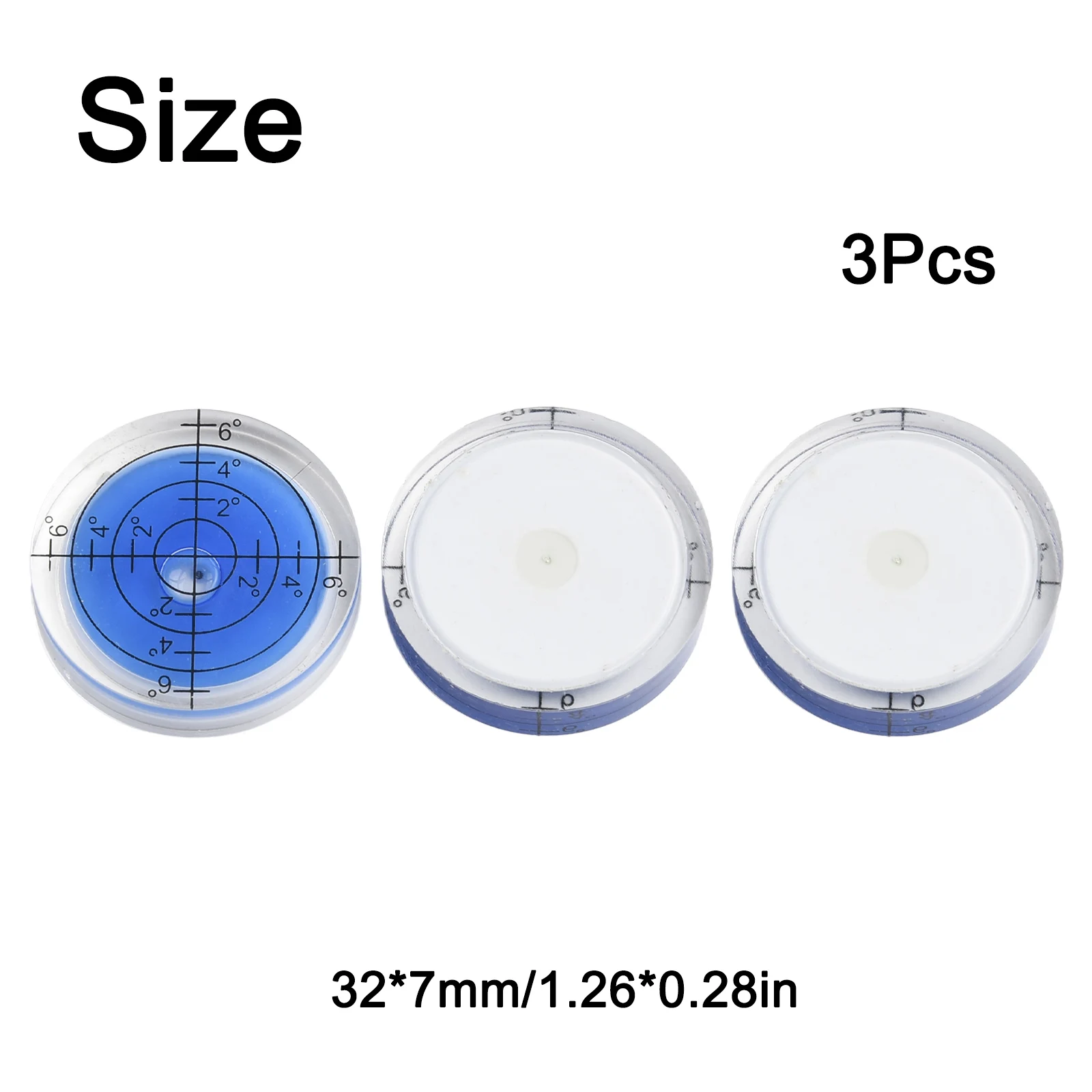 

32mm Bubble Level 3pcs 32mm Degree Mark Highly Translucent Measuring Meter Round Circular Spirit Bubble Surface Level