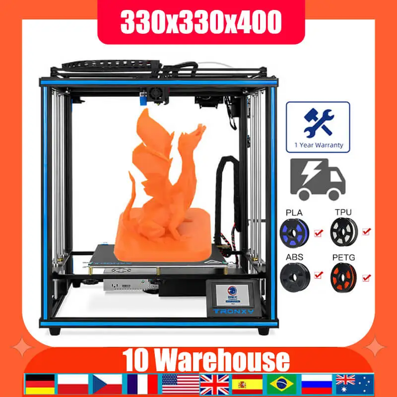 3D-принтер Tronxy DIY X5SA новая модернизированная направляющая титановый экструдер