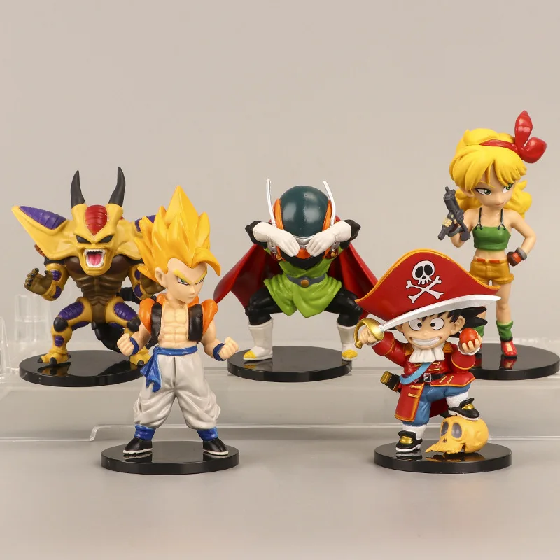 

5 Pcs/Set Dragon Ball Goku Cosplay Pirate Funny Lovely Figure Childhood Saiyan Gohan Mini Figurines