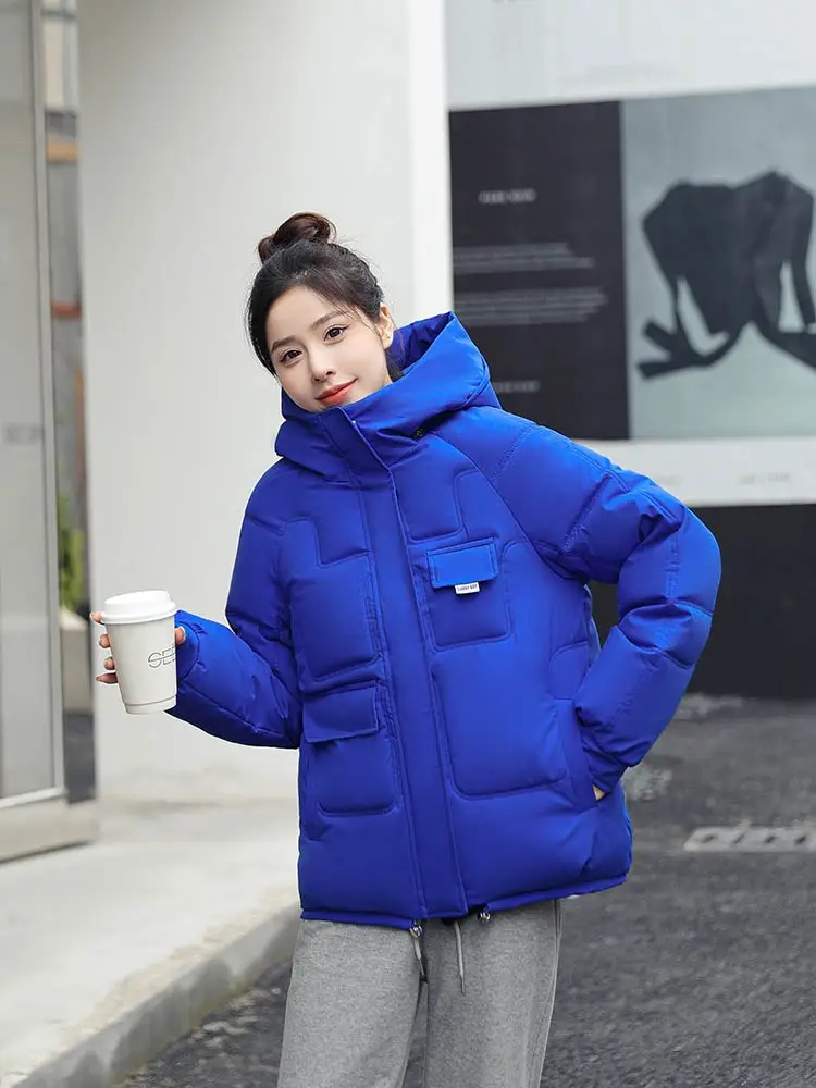 PinkyIsBlack New 2022 Women Short Jacket Winter Thick Hooded Cotton Padded Coats Female Korean Loose Puffer Parkas Ladies Jacket