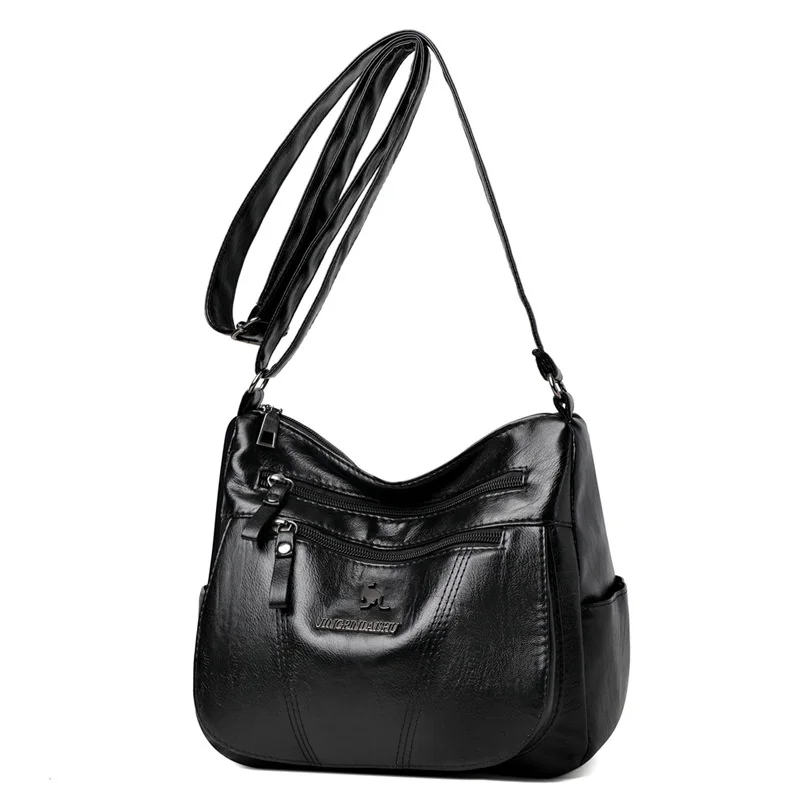 Soft leather mother bag female 2022 new fashion versatile large capacity single shoulder bag multi compartment middle-aged