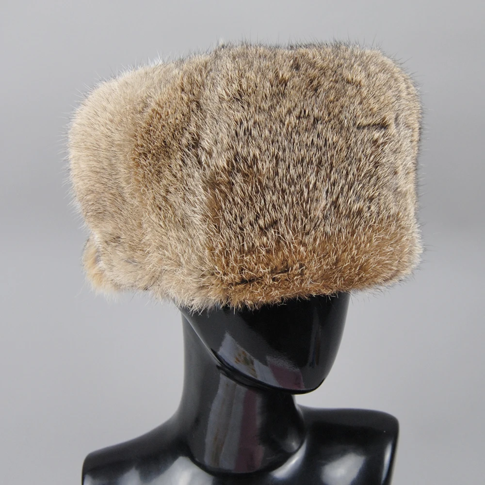 Лидер продаж мужская русская зимняя шапка-бомбер из кроличьего меха супер теплая