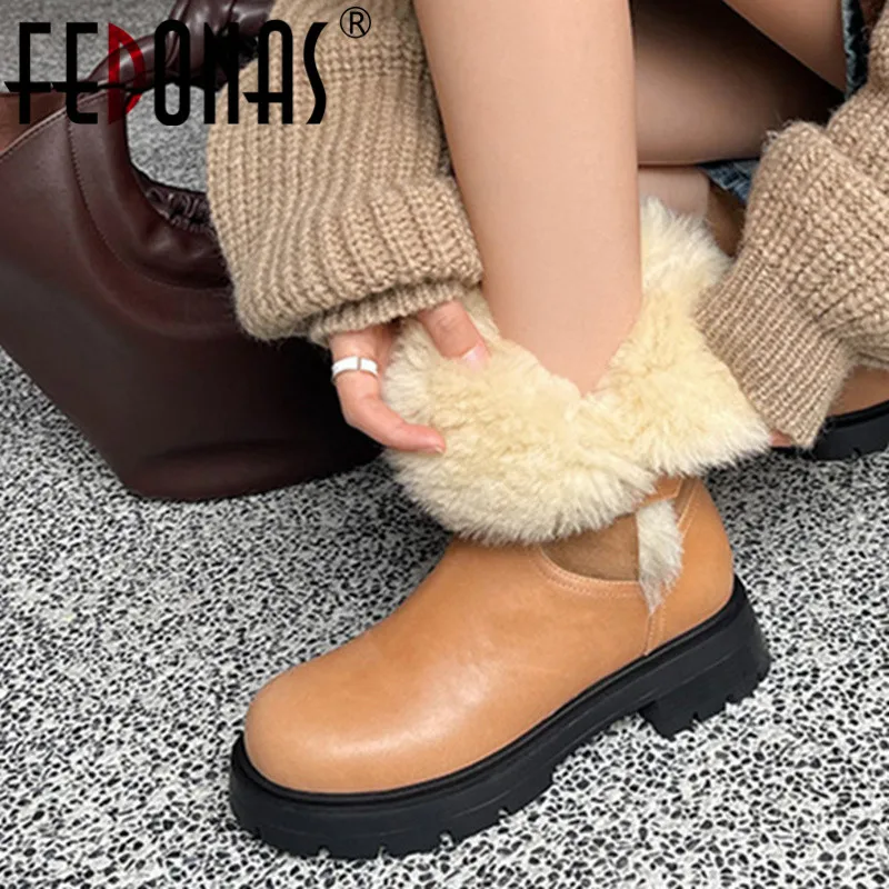 

Женские полусапожки из коровьей кожи FEDONAS, Черные Теплые ботильоны для офиса и вечеринки на осень и зиму 2021