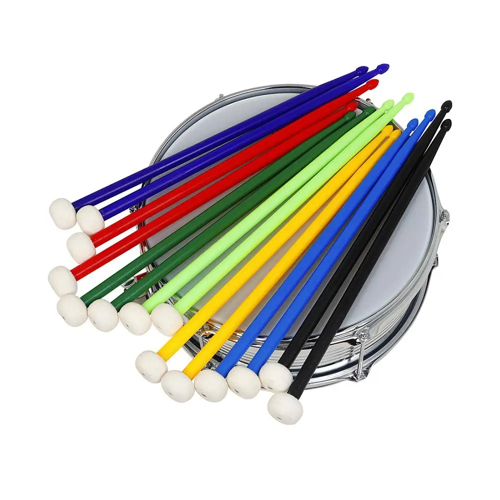 

2pcs Colorful Double Hammer Head Drum Stick Percussion Lightweight Non Slip Handles Drumsticks Drum Set Kit Parts Accessories
