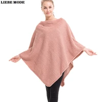 spring autumn winter loose pullover knitted sweater women irregular shawl cape coat black white pink grey oversized warm poncho