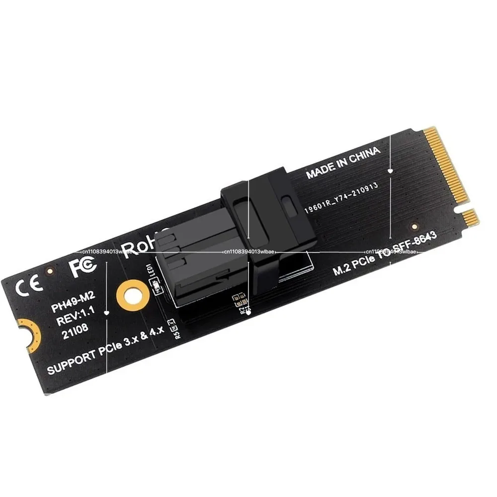 Фото Адаптерная карта M.2 NGFF M Key PCIe X4 для SFF-8643 SFF-8639 для NVMe SSD PH49-M2 №4