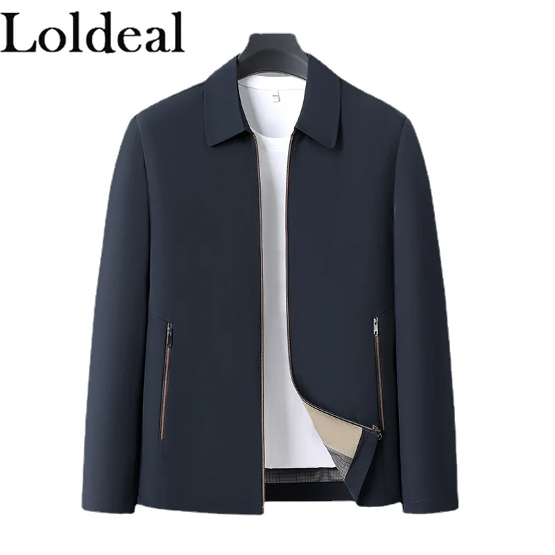 Мужская куртка с воротником-лодочкой и карманами