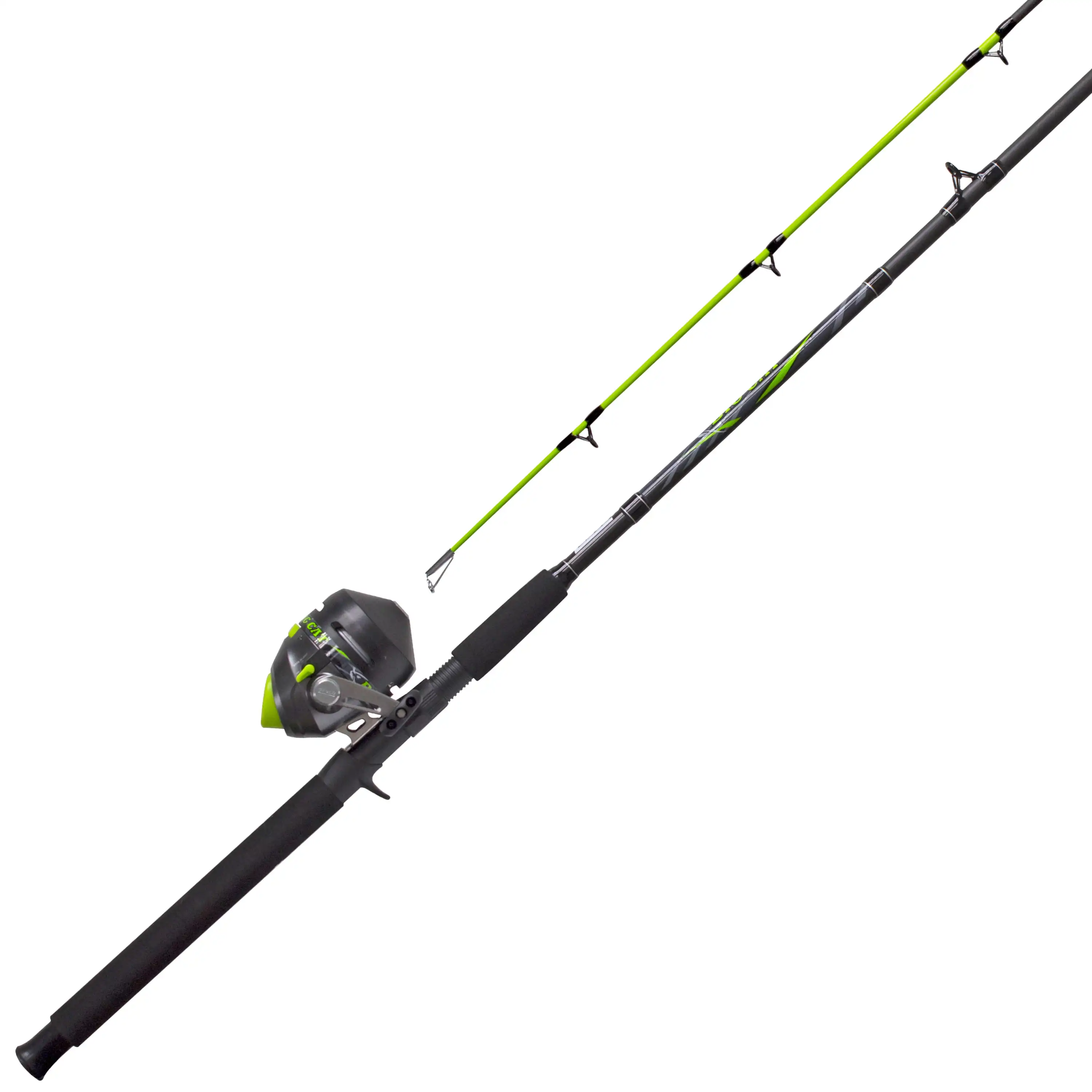 

Big Cat Spincast Combo 2.6 1 Gear Ratio, 7' 2 Piece Rod, 8-17 lb Line Rating