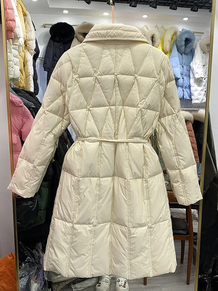 Women Long Down Jacket New Casual Style White Duck Down Jackets Autumn Winter Coats And Parkas Female Outwear
