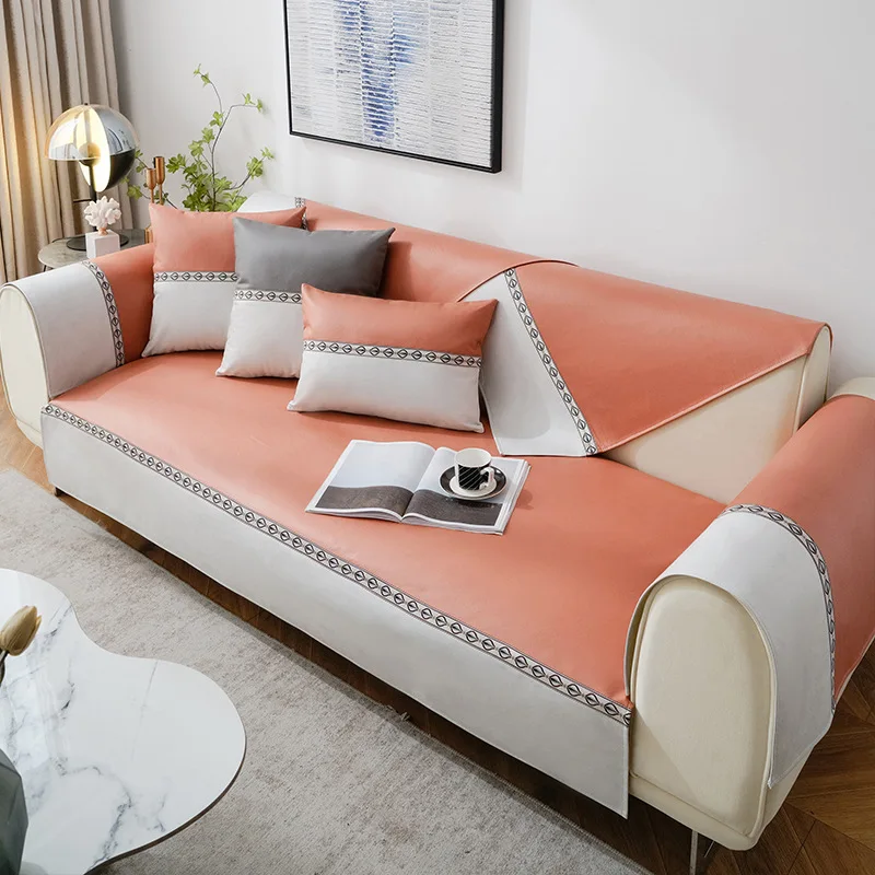 Водонепроницаемые чехлы для дивана Нескользящие кожаные на сиденье однотонные