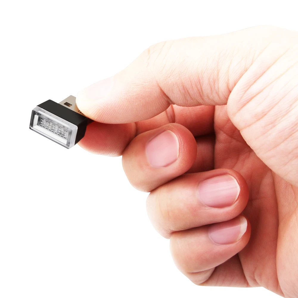 Мини-светодиодный автомобильный светильник для интерьера USB атмосферный