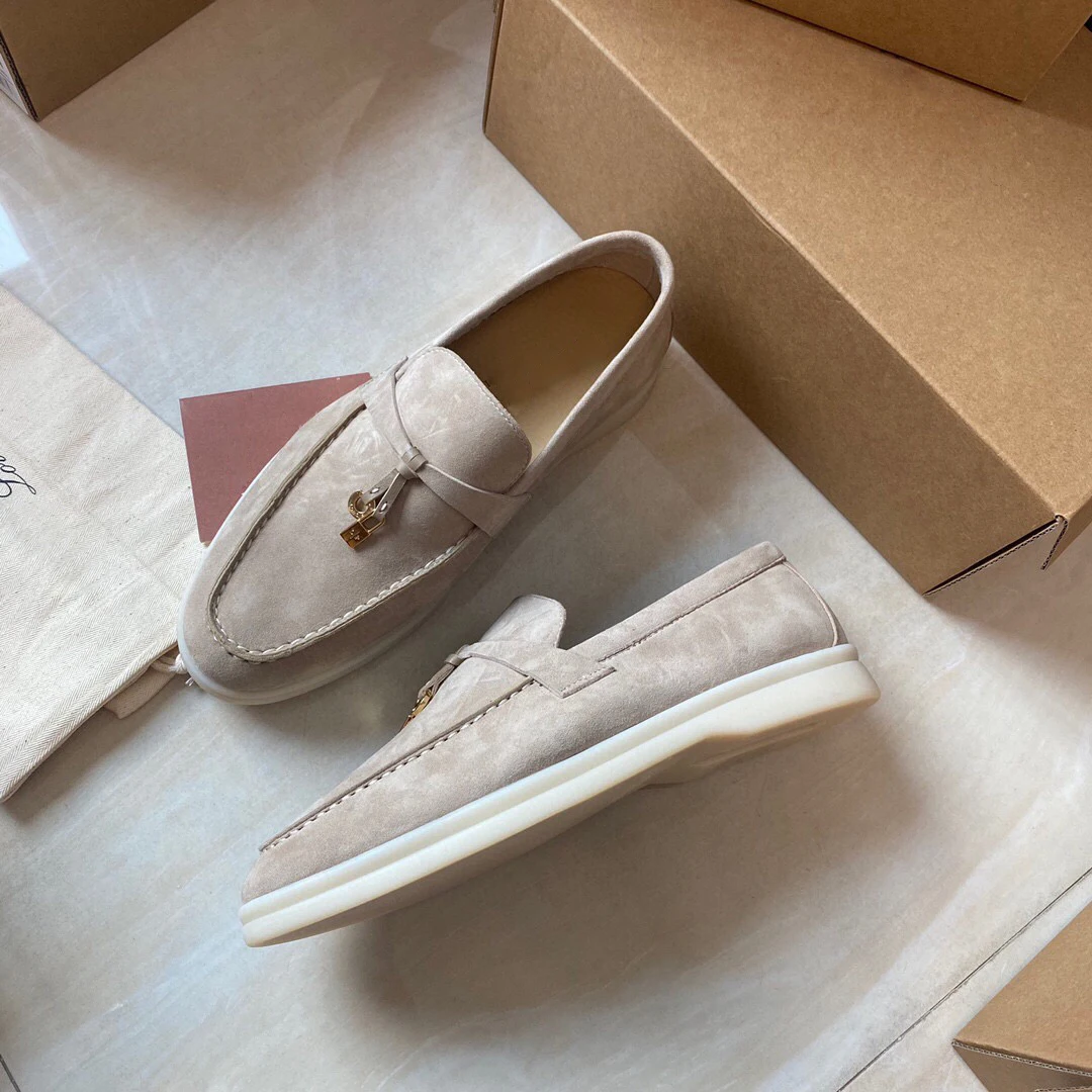 

Lady Moccasin Men's Loafers Suede Leather Flat Walking Shoes 2022 New Spring and Autumn Lazy Soft Bottom Women's Casual Shoes