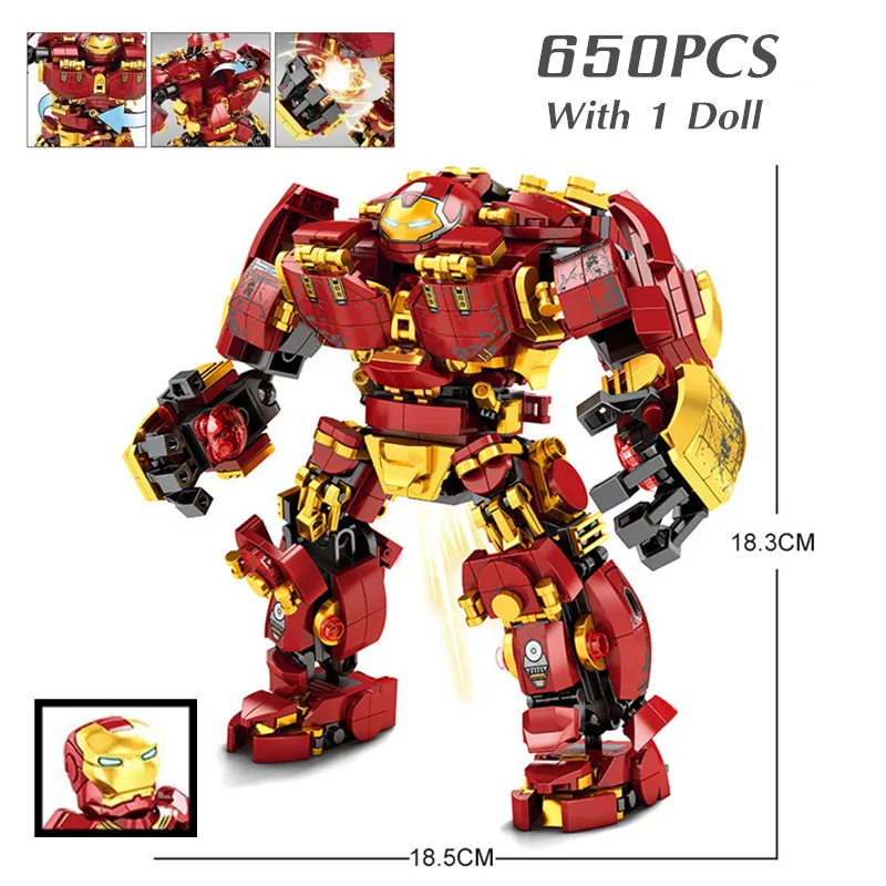 

Disney Marvel Ironman Heroes Hulkbuster Veronica War Machine Armor Avengers Toys Robot Figures Building Brick Block Gift Boys