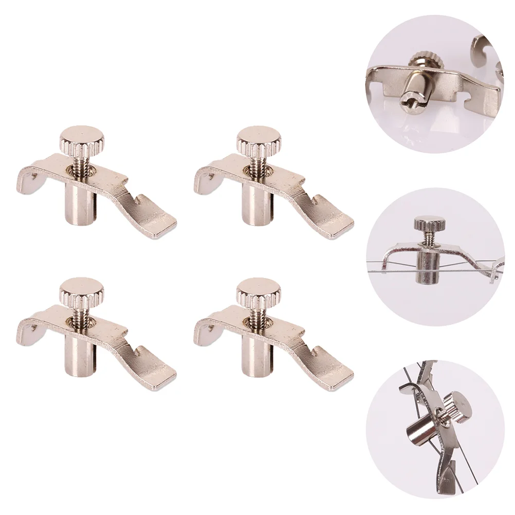 

4pcs Professional Erhu String Adjusters Durable Erhu Adjustment Tools (Silver)