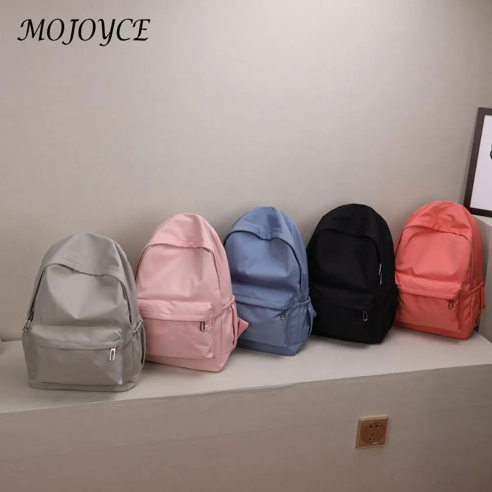 

Popular Ladies Solid Color Shopping Knapsack Students Casual Large Capacity School Rucksacks Women Nylon Shoulder Backpack