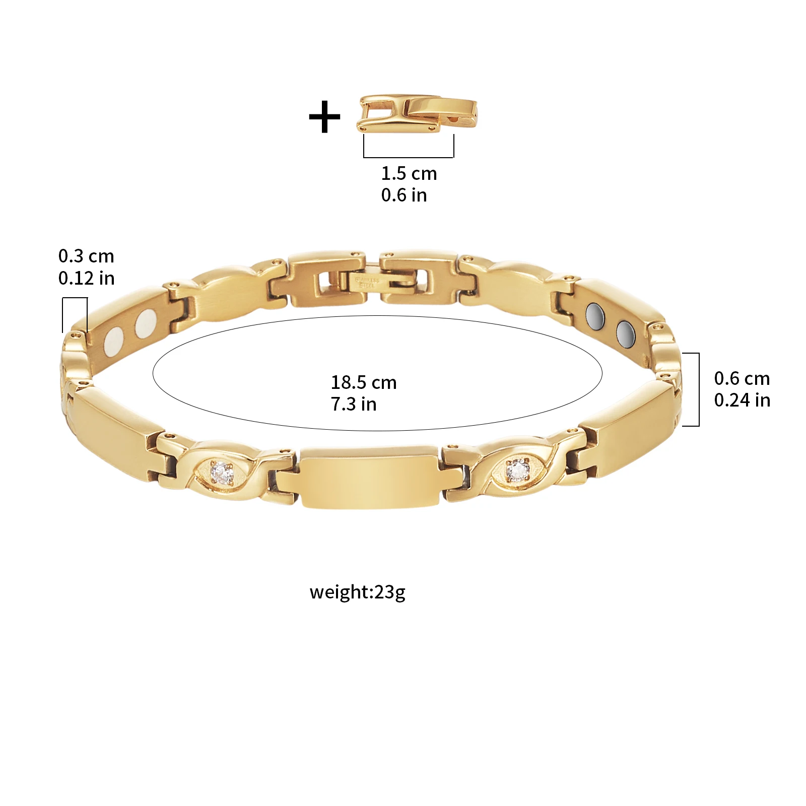 Золотые магнитные браслеты Wollet для женщин магнитный браслет с магнитной