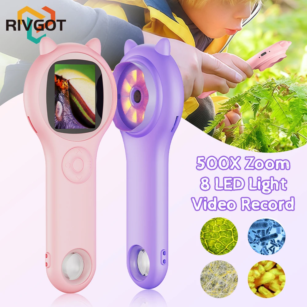 Мини-детский электронный микроскоп с силиконовым чехлом, функция фото и ...