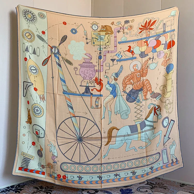 

Designer Cashmere Scarf Luxury Brand Two-sided printing Winter Warm Wraps Hand Rolled Edges Pareo Fashion Shawl 140cm Pashmina