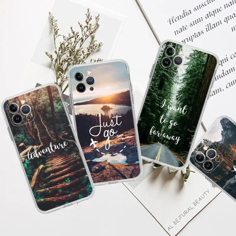 

Travel Mountain Sea Beach Phone Case For iPhone 14 11 12 13 Mini Pro XS Max Cover 6 7 8 Plus X XR SE 2020 Funda Shell