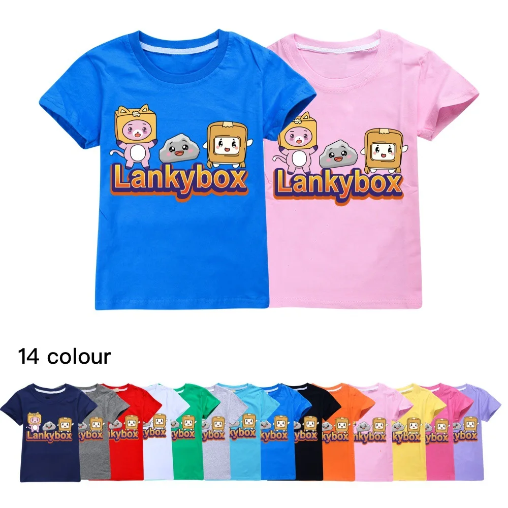 

Lankybox Kid Clothes Boys Graphic Tee Cotton Short-sleeved T-shirts Teenage Girls Summer Princess T Shirt 2-16Y Toddler Tops