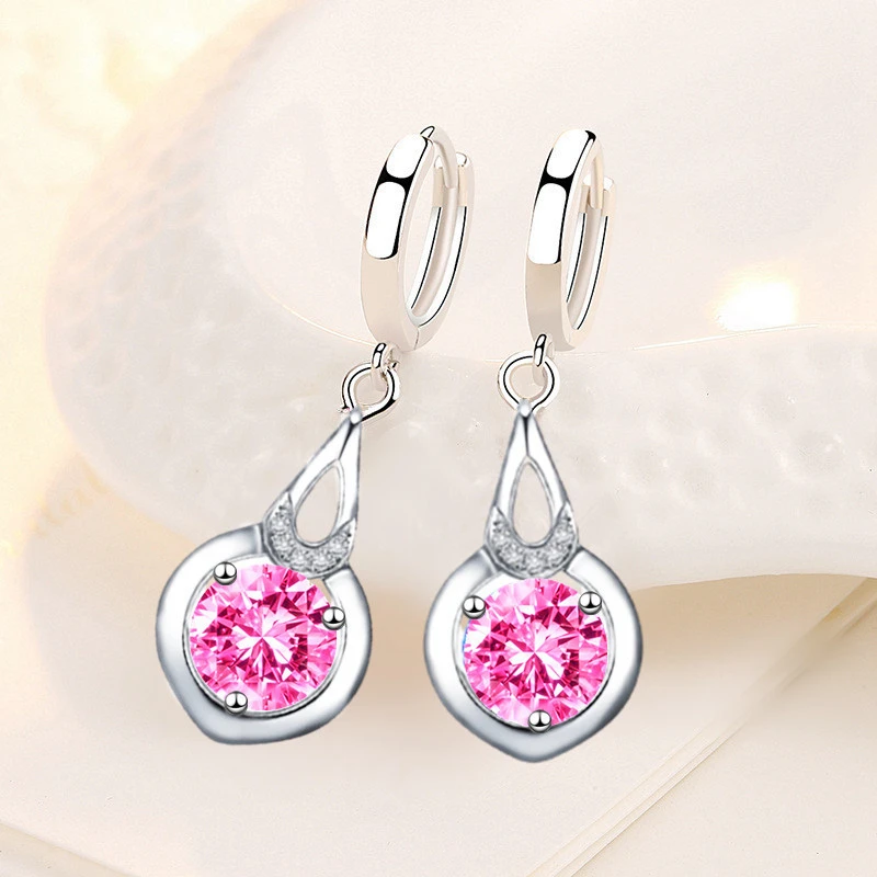 

New 925 Stamp Silver Plated Women Drop Earrings Fashion Water Drop Pendant High Quality Zircon Earring For Women Party Jewelry