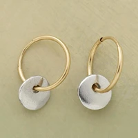 fashion simple 925 silver needle gold plated earrings womens hoop copper piece individual earrings