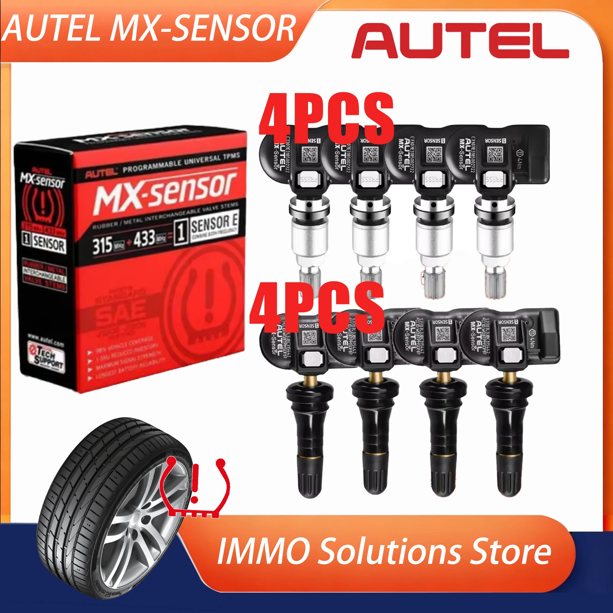 Фото Датчик Autel MX-Sensor 433 МГц/315 МГц 2-в-1 для TPMS, инструмент для ремонта шин, автомобильный аксессуар для MaxiTPMS TS501 TS508 TS508WF ITS600 №1