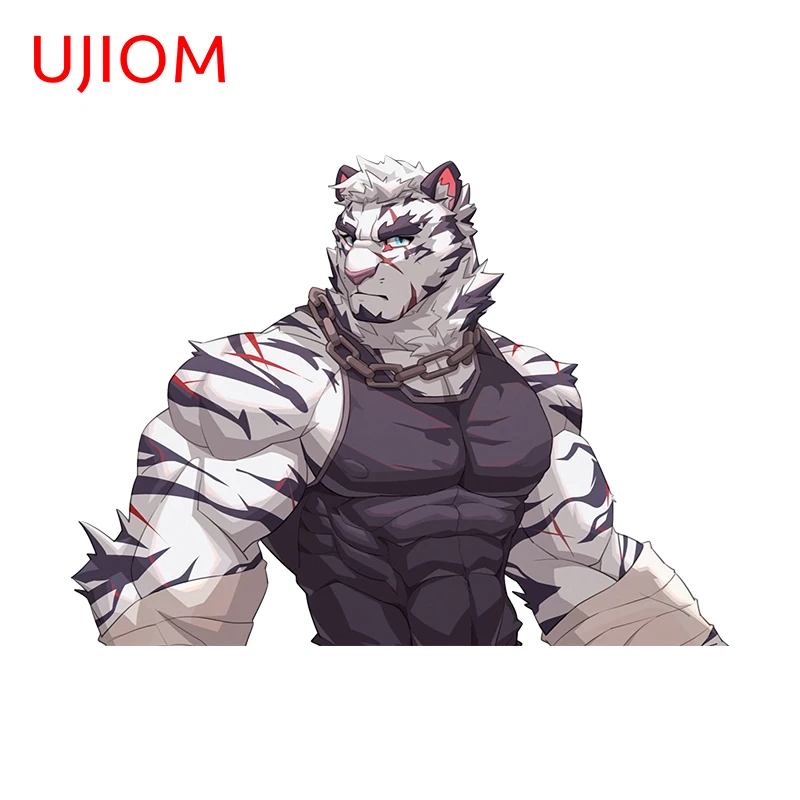 UJIOM 13 см X 9 7 острый пушистый Тигр человек мультфильм наклейки на стену личность