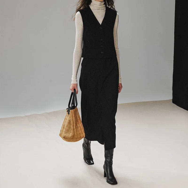 

Women's Suit Vest Autumn Fashion Sleeveless Vests Jacket 2023 Woman V-neck Working Simpler Casual Female Vest New in Outerwears