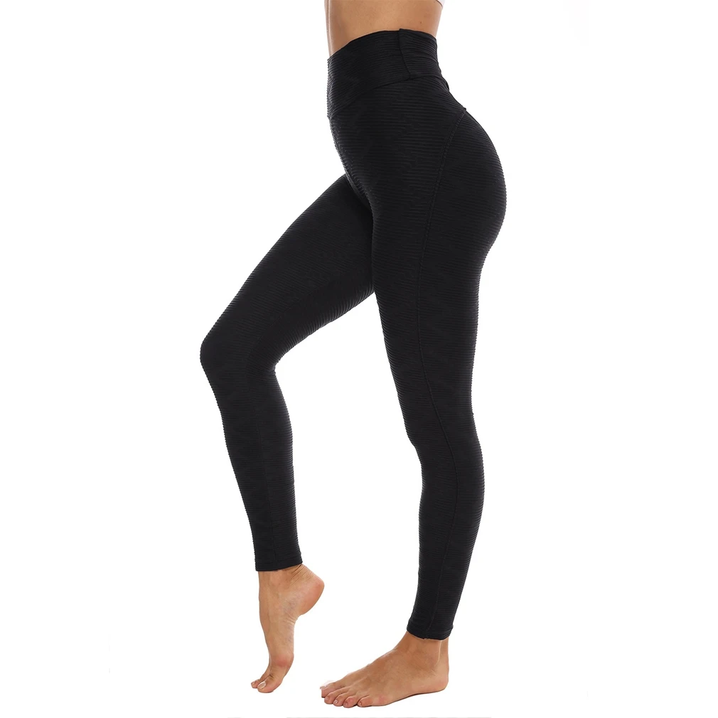 

Ladies Jacquard Dance Sports Fitness Fashion Bottoming Yoga Pants Black S Size