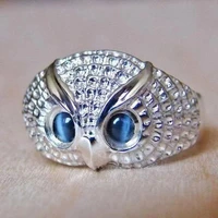 s999 silver owl open eagle ring retro fashion punk style couple domineering men and women rings to send friends birthday gifts