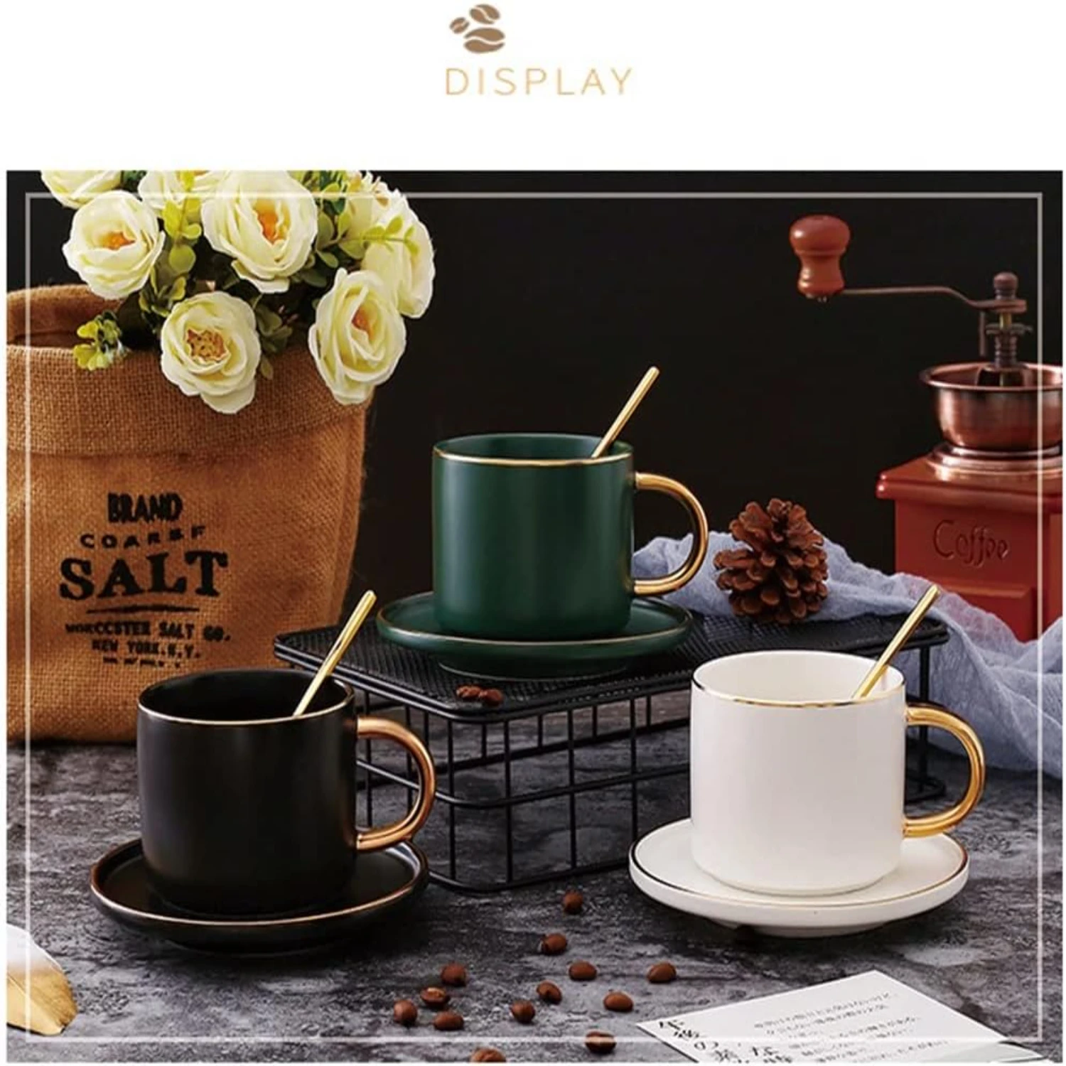 Элегантный и изысканный современный керамический набор чашек для чая кофе