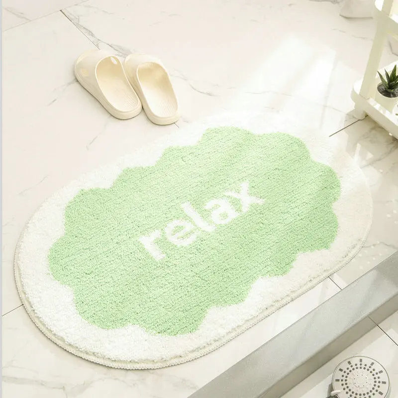 

Oval Soft Tufted Bathroom Mat Non-slip Comfortable Rug Living Room Bedside Carpet Absorbent Toilet Kitchen Doormat Floor Mats