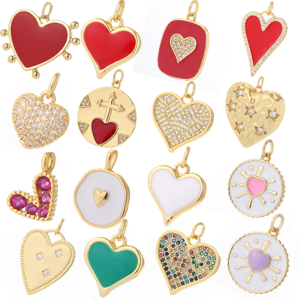 

Red Love Heart Cute Charms Diy Earrings Charm Designer Bracelet Necklace Pendant Jewelry Making Charm Gold Resin Phone Butterfly