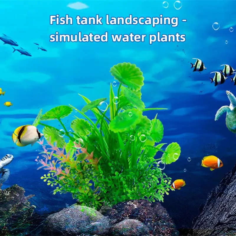 

New Aquarium Artificial Decor Plants Simulation Water Weeds Ornament Fish Tank Plant Water Weeds Aquarium Grass Decoration 14cm