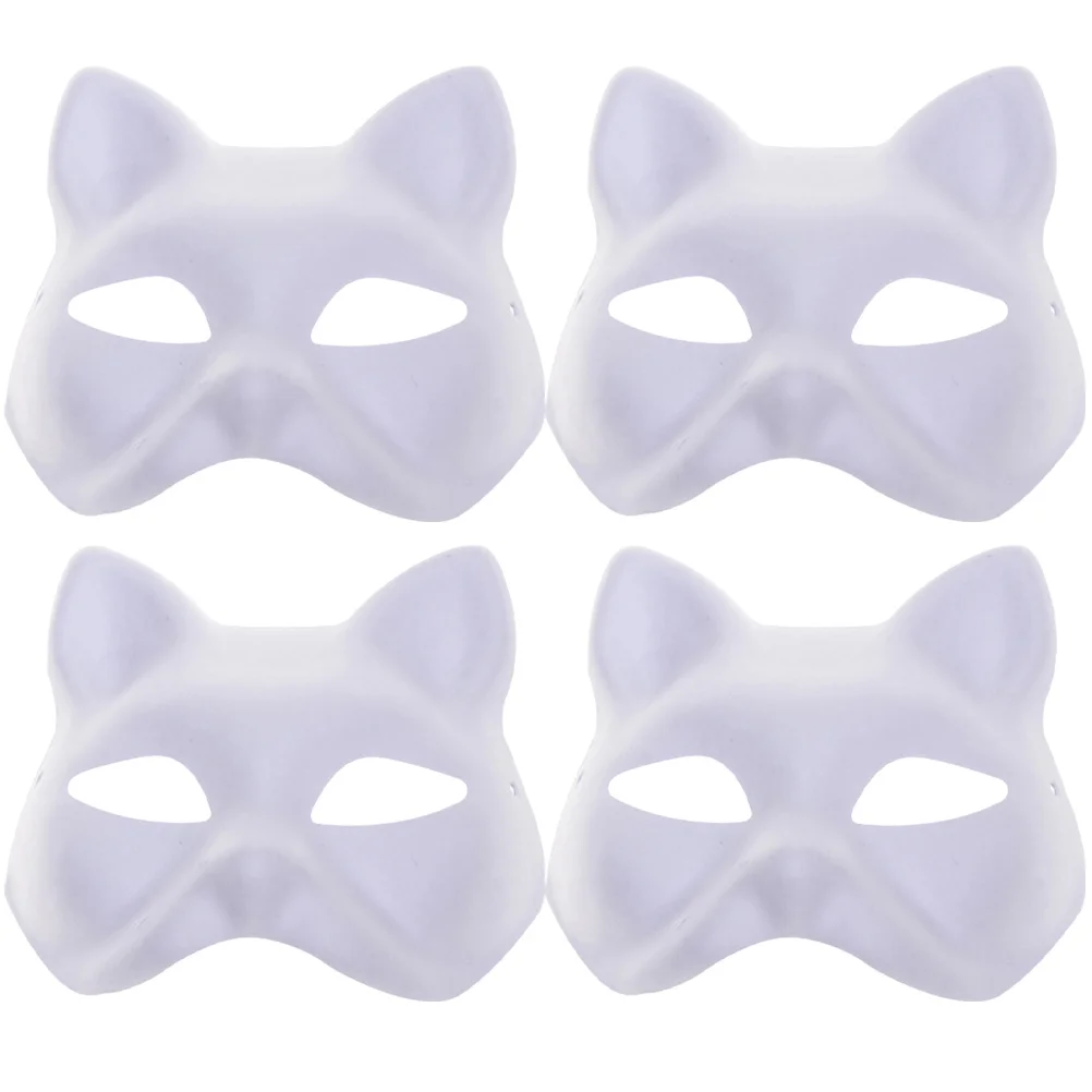 

Hand Painted Pulp Masks DIY Cosplay Party Half Cat Blank Women Masquerade Halloween